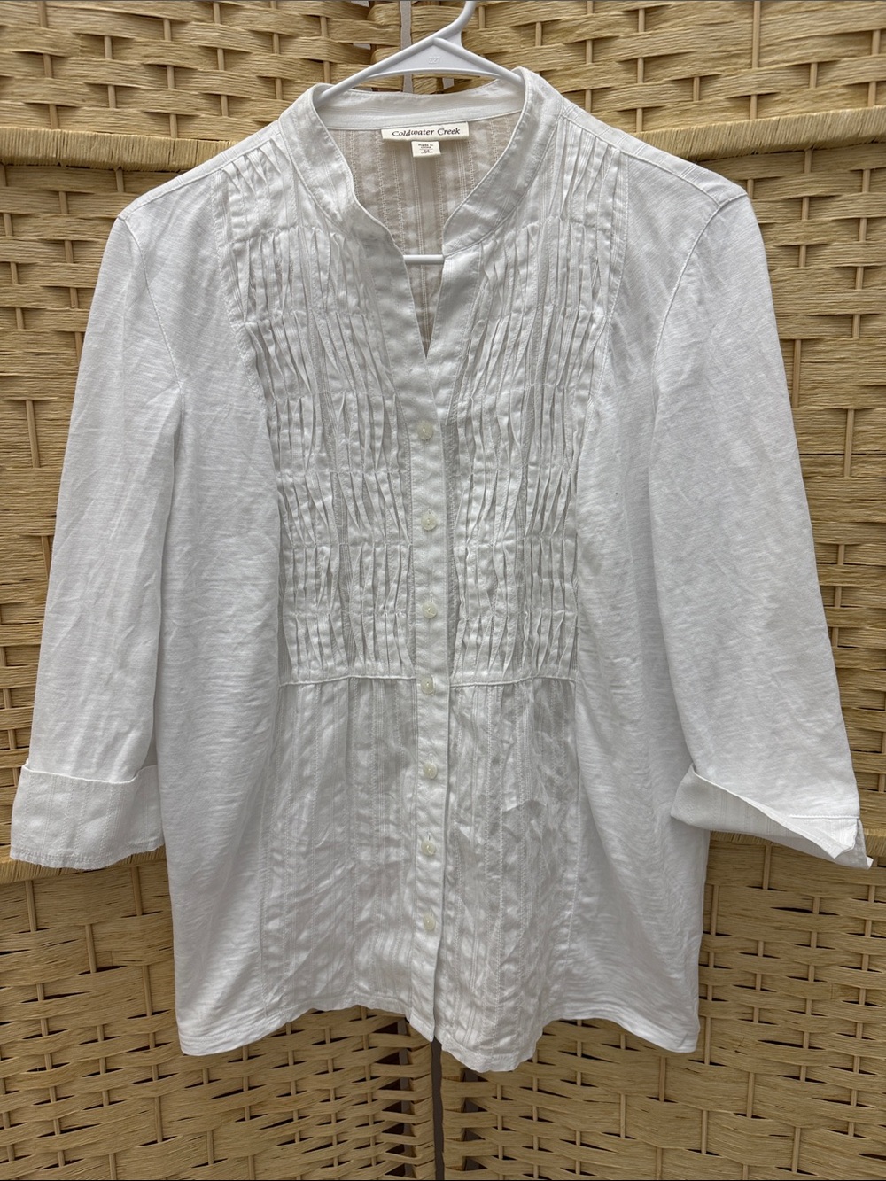 Coldwater Creek 100% cotton white top size medium